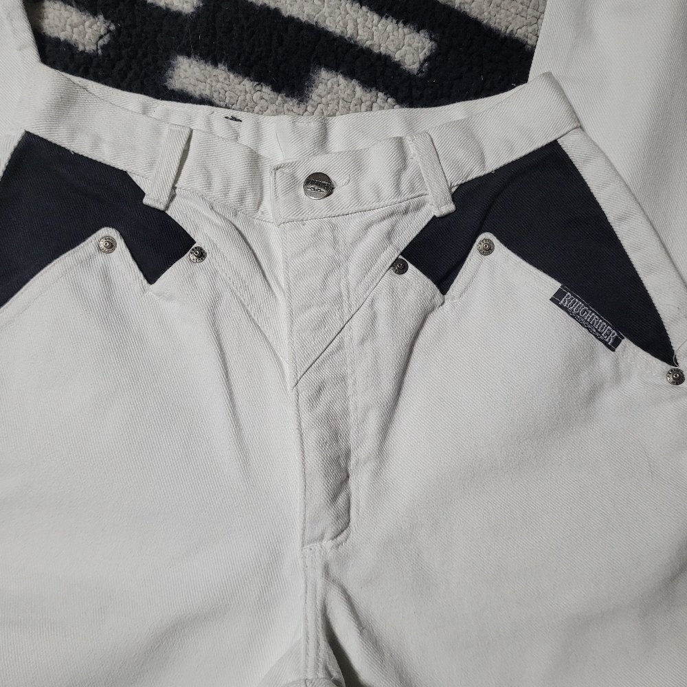 White and Black Riding Pants Roughrider High Rise Made In USA